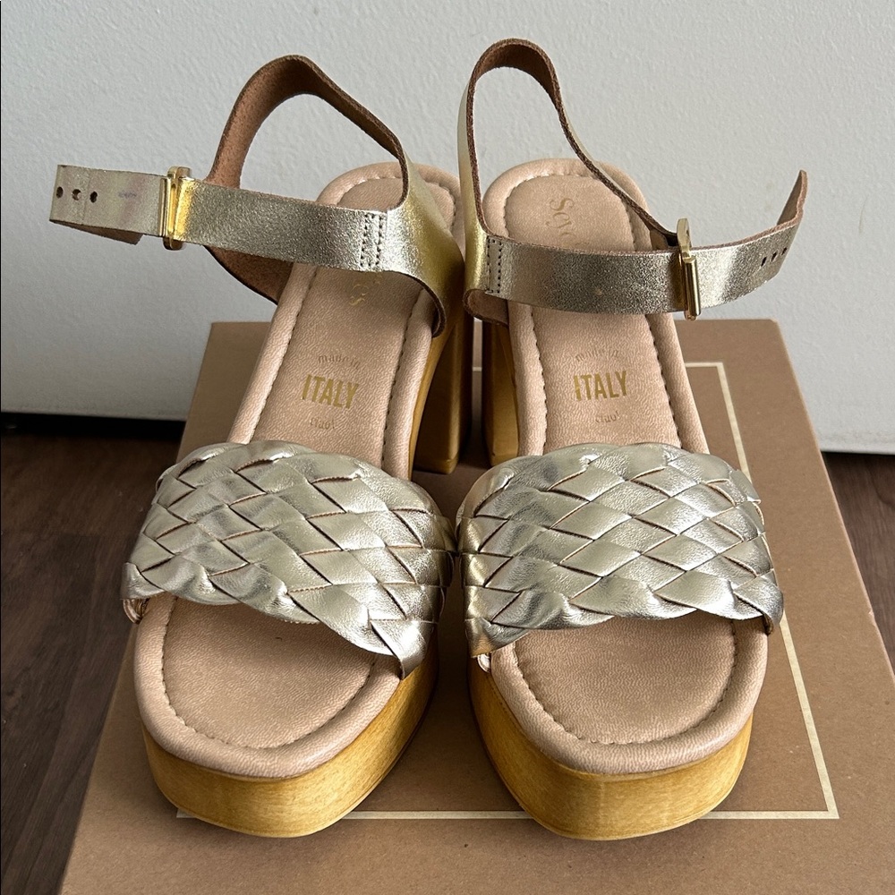 Seychelles Metallic Braided Platform Sandals